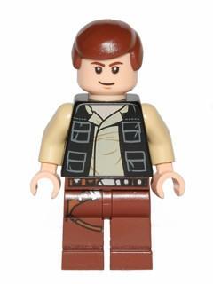 LEGO Minifigure -- Han Solo, Reddish Brown Legs with Holster Pattern, Vest with Pockets-Star Wars / Star Wars Episode 4/5/6 -- SW0451 -- Creative Brick Builders